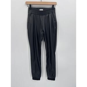 Hudson Faux Leather Joggers Black Elastic Waist Women Size  XS EUC
